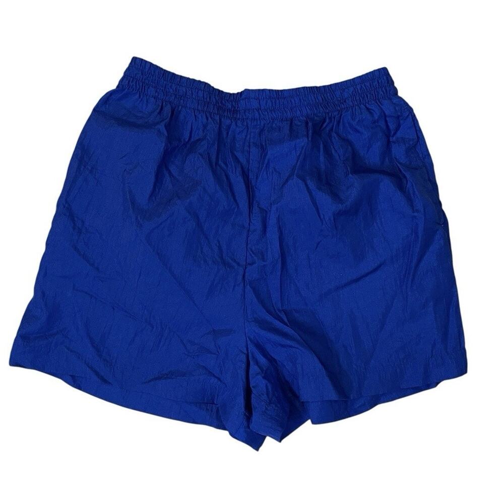 VTG Body Shop Nylon Shorts‎ Mens S Blue Shiny Retro Running  Gym Blokecore 90s